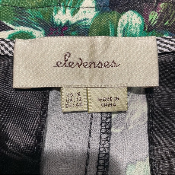 ELEVENSES Sz 8 by Anthropologie Palazzo Wide Leg Cuffed Hem Trouser Pants - Picture 12 of 14